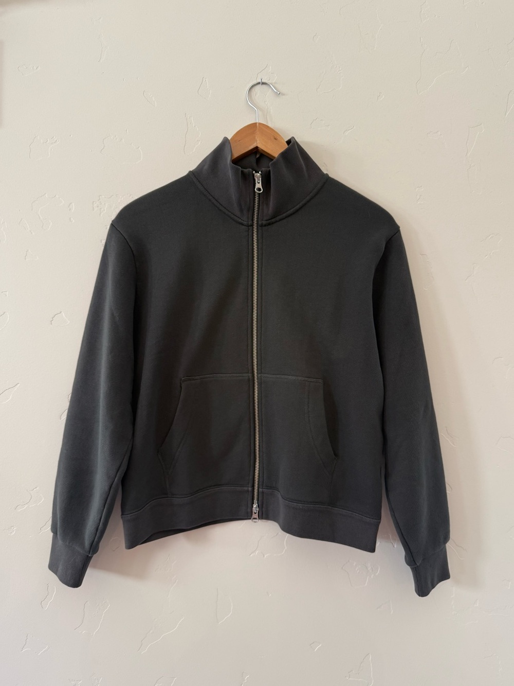 Ayr The Zip It Sweatshirt- Asphalt Gray - Large